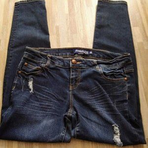 CELEBRITY PINK JEANS*TAPERED LEG*HIGH WAIST*WOMEN 14*DISTRESSED*